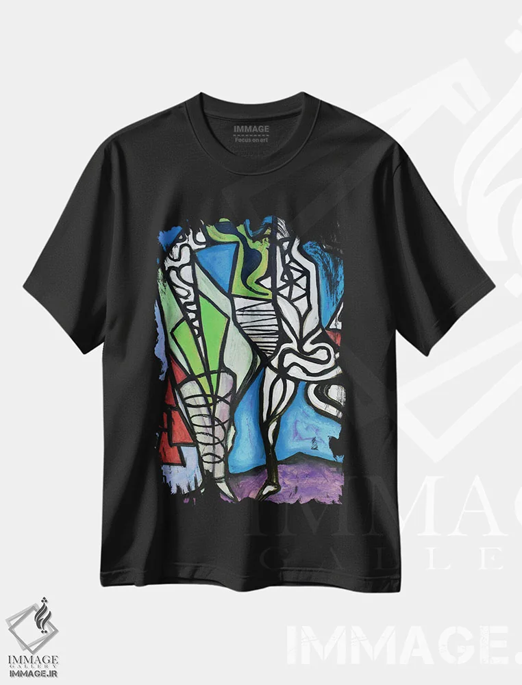 تیشرت مشکی طرح دار کاغذ شماره ۴۶ اثر فرانتیشک فلوریان | فروشگاه ایماژ