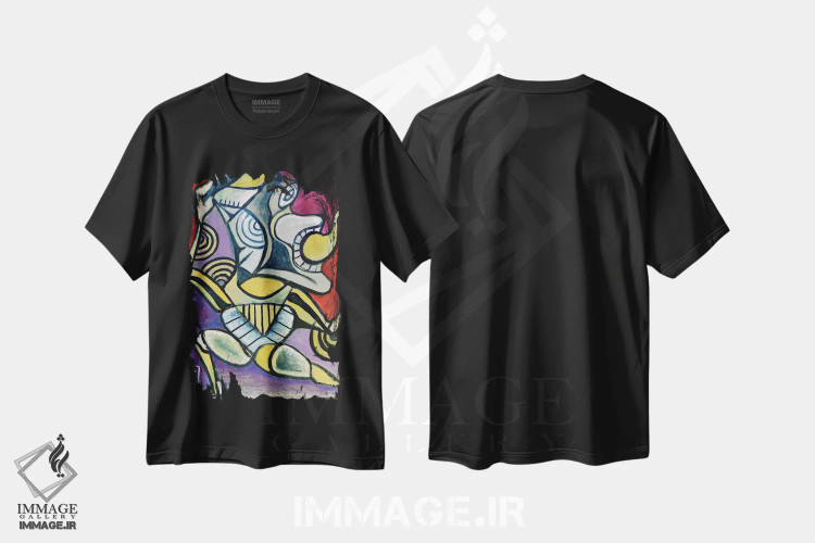تیشرت مشکی طرح دار کاغذ شماره ۴۴، هنر فاخر معاصر اثر فرانتیشک فلوریان | immage.ir
