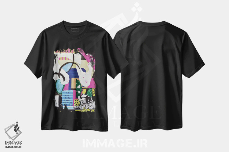 تیشرت مشکی طرح دار کاغذ شماره ۶۲ اثر فرانتیشک فلوریان | فروشگاه ایماژ