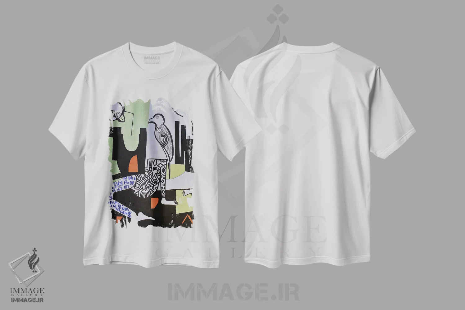 تیشرت سفید طرح دار کاغذ شماره ۶۶، هنر فاخر معاصر اثر فرانتیشک فلوریان | فروشگاه ایماژ