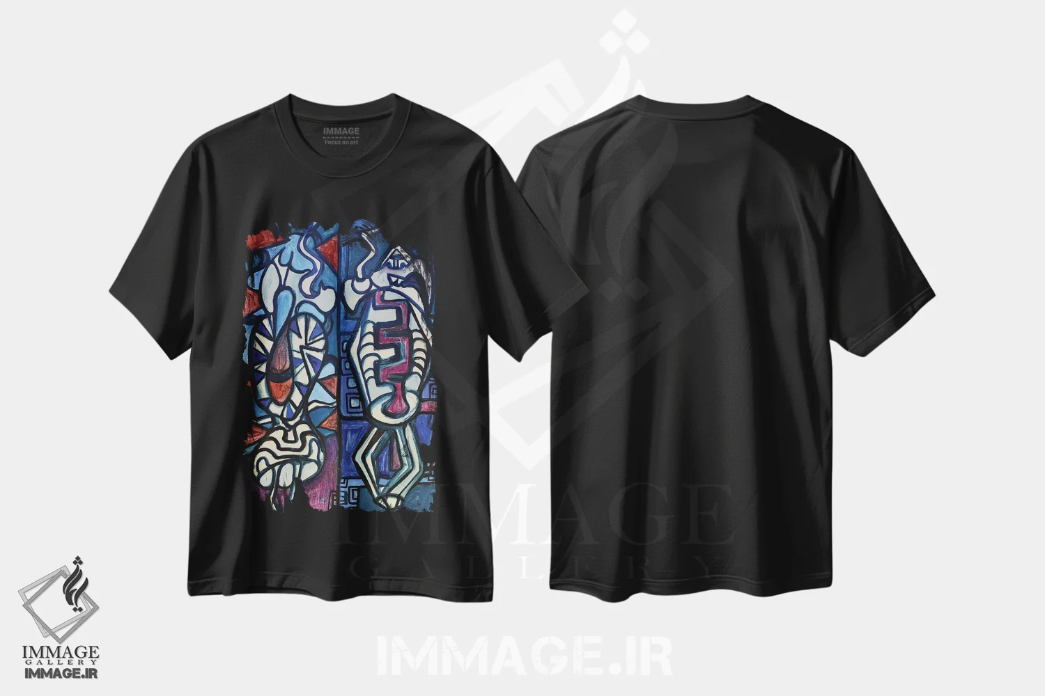 تیشرت مشکی طرح دار کاغذ شماره ۵۸ اثر فرانتیشک فلوریان | فروشگاه ایماژ