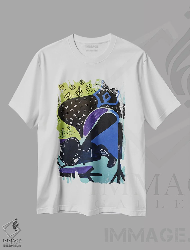 تیشرت سفید طرح دار کاغذ شماره ۷۴، هنر فاخر معاصر اثر فرانتیشک فلوریان | immage.ir