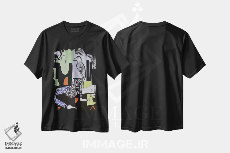 تیشرت مشکی طرح دار کاغذ شماره ۶۶، هنر فاخر معاصر اثر فرانتیشک فلوریان | immage.ir