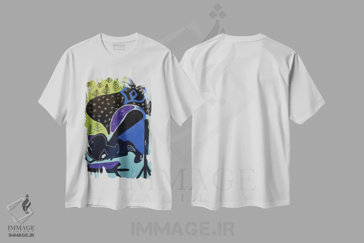 تیشرت سفید طرح دار کاغذ شماره ۷۴، هنر فاخر معاصر اثر فرانتیشک فلوریان | immage.ir