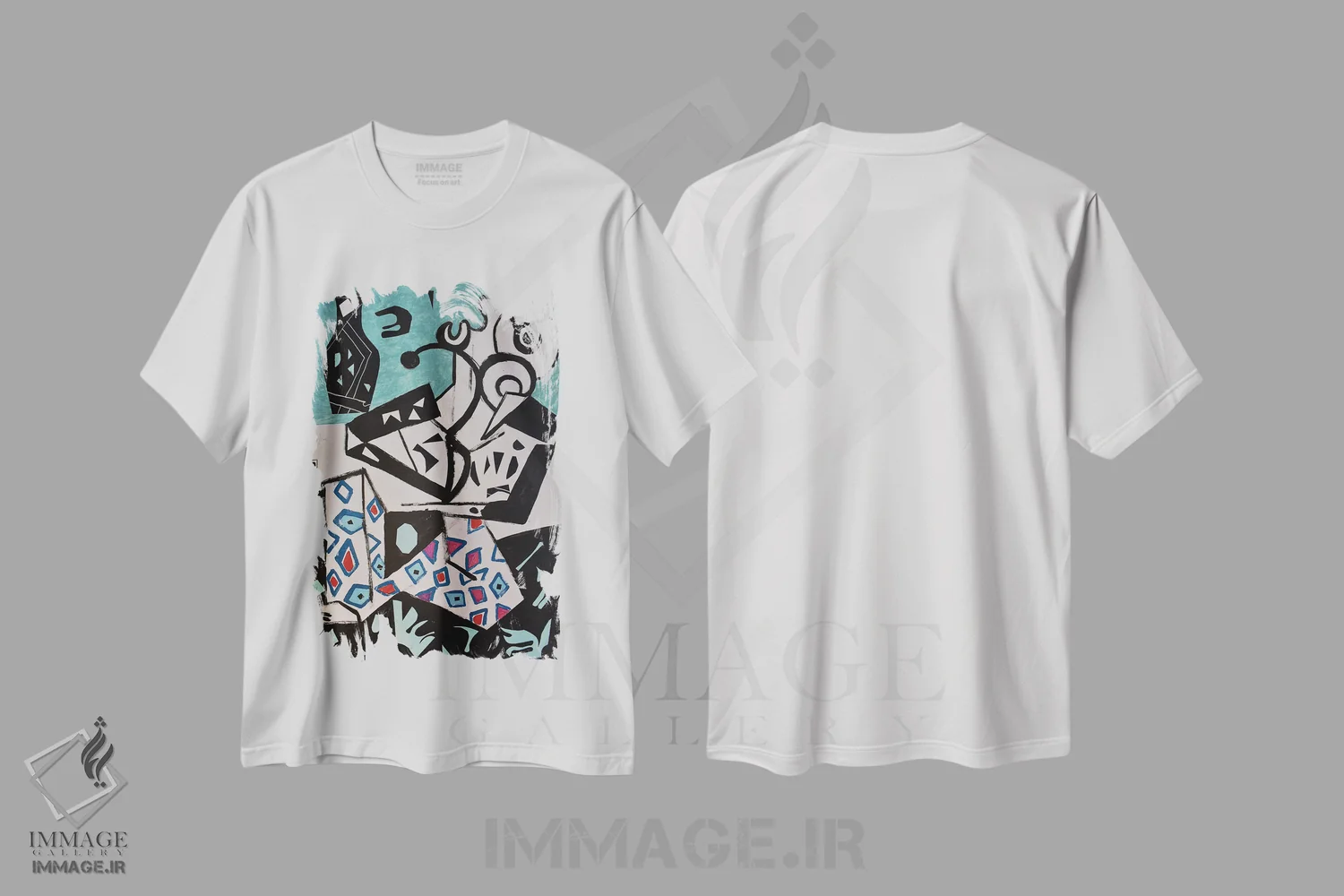 تیشرت سفید طرح دار کاغذ شماره ۷۶، هنر فاخر معاصر اثر فرانتیشک فلوریان | فروشگاه ایماژ