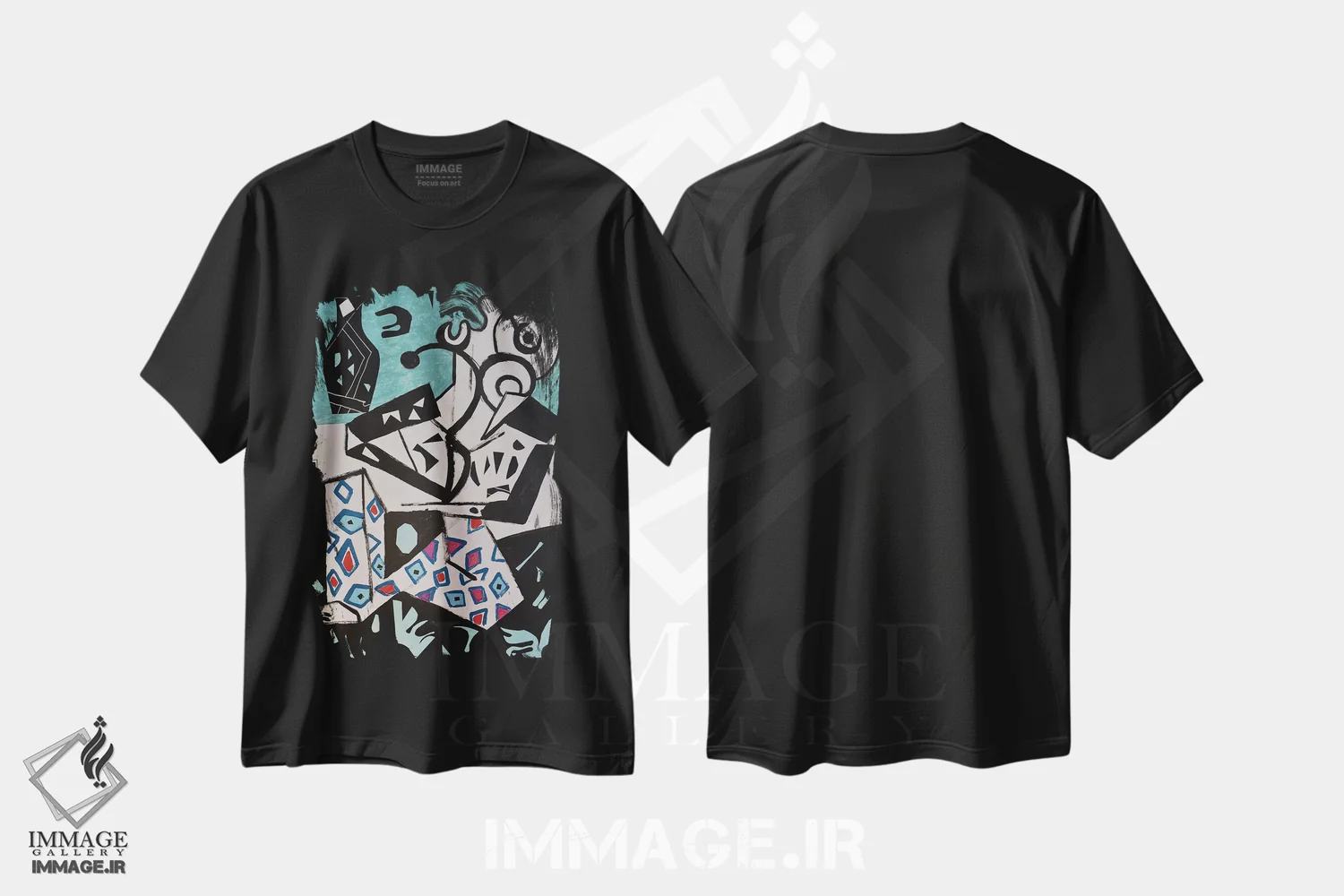 تیشرت مشکی طرح دار کاغذ شماره ۷۶، هنر فاخر معاصر اثر فرانتیشک فلوریان | immage.ir
