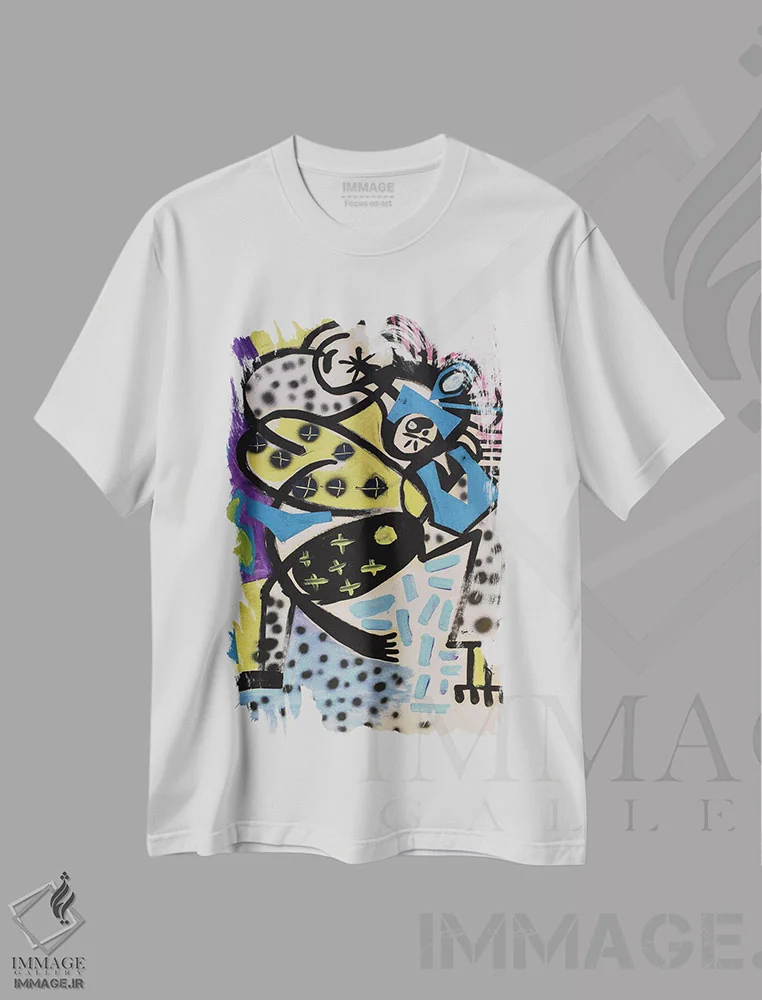 تیشرت سفید طرح دار کاغذ شماره ۷۸، هنر فاخر معاصر اثر فرانتیشک فلوریان | immage.ir