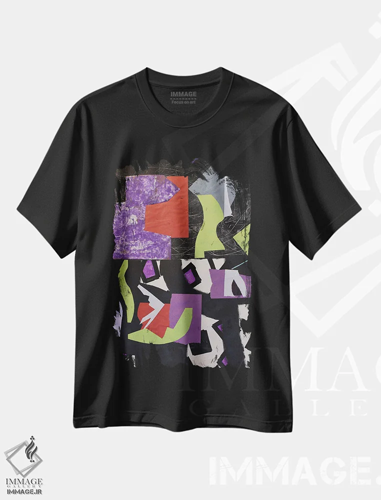 تیشرت مشکی طرح دار کاغذ شماره ۸۸ اثر فرانتیشک فلوریان | immage.ir