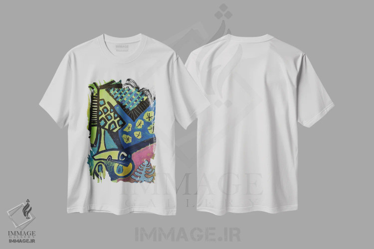 تیشرت سفید طرح دار کاغذ شماره ۷۹، هنر فاخر معاصر اثر فرانتیشک فلوریان | فروشگاه ایماژ