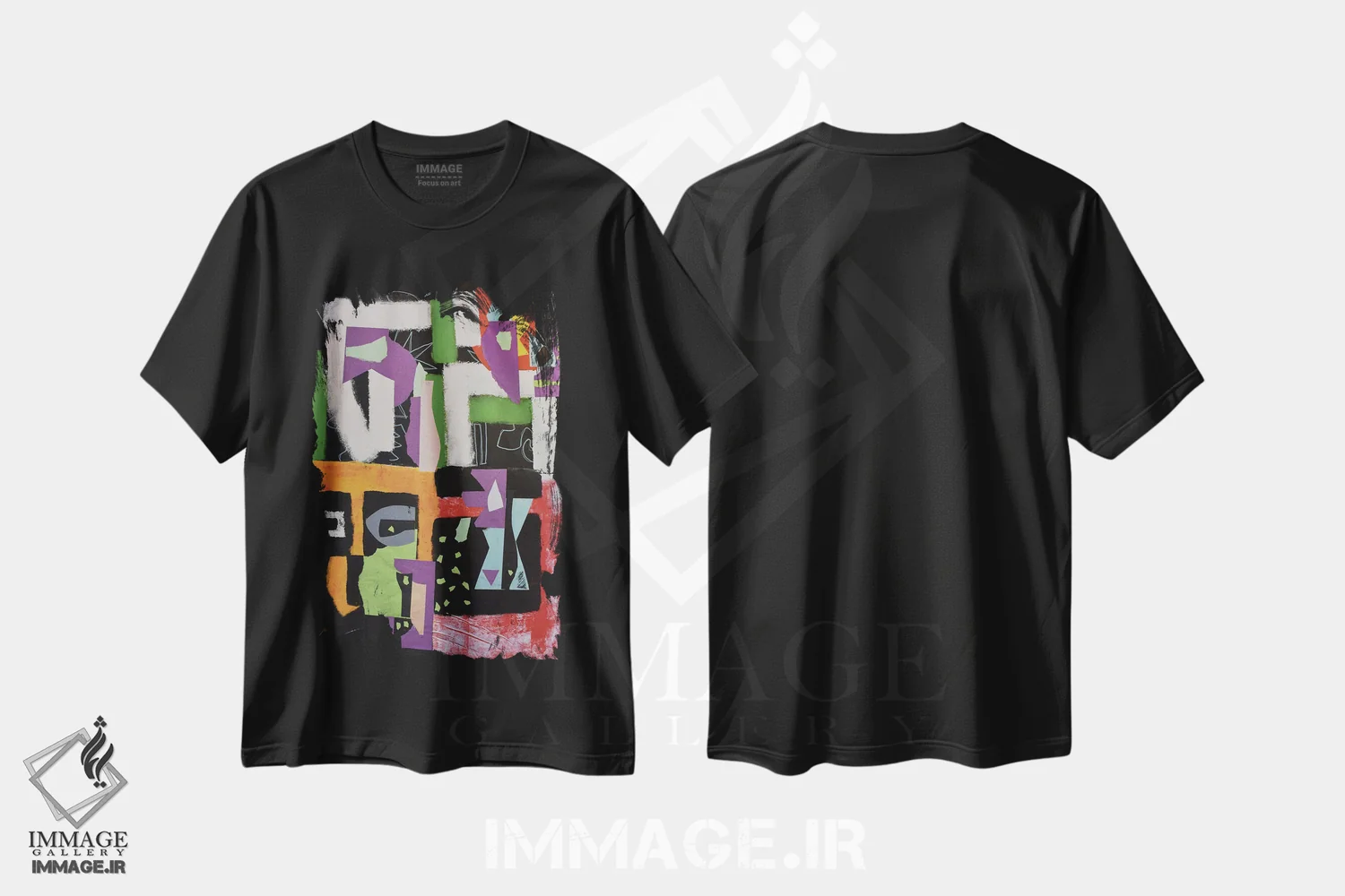 تیشرت مشکی طرح دار کاغذ شماره ۸۸ اثر فرانتیشک فلوریان | فروشگاه ایماژ