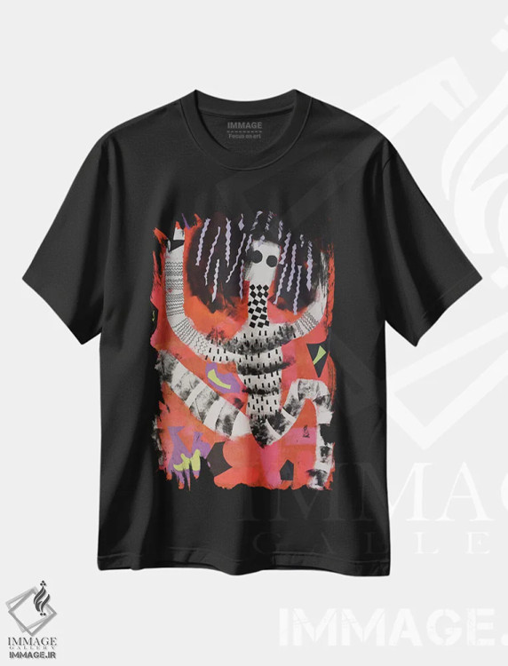 تیشرت مشکی طرح دار کاغذ شماره ۸۹، هنر فاخر معاصر اثر فرانتیشک فلوریان | immage.ir