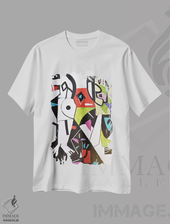تیشرت سفید طرح دار کاغذ شماره ۹۶ اثر فرانتیشک فلوریان | فروشگاه ایماژ