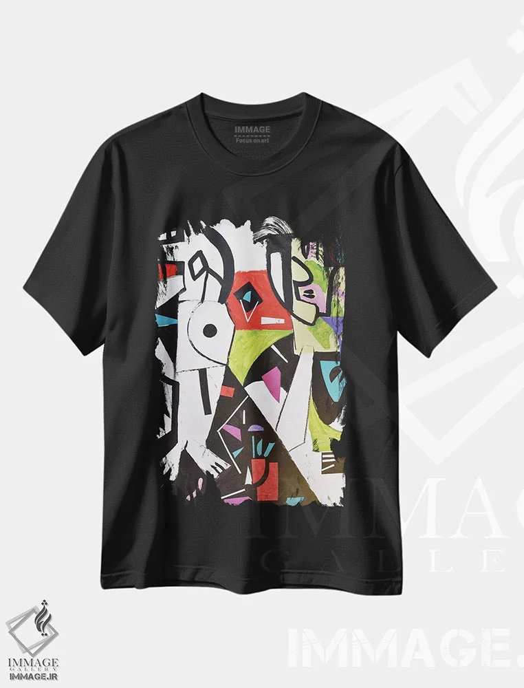 تیشرت مشکی طرح دار کاغذ شماره ۹۶ اثر فرانتیشک فلوریان | immage.ir