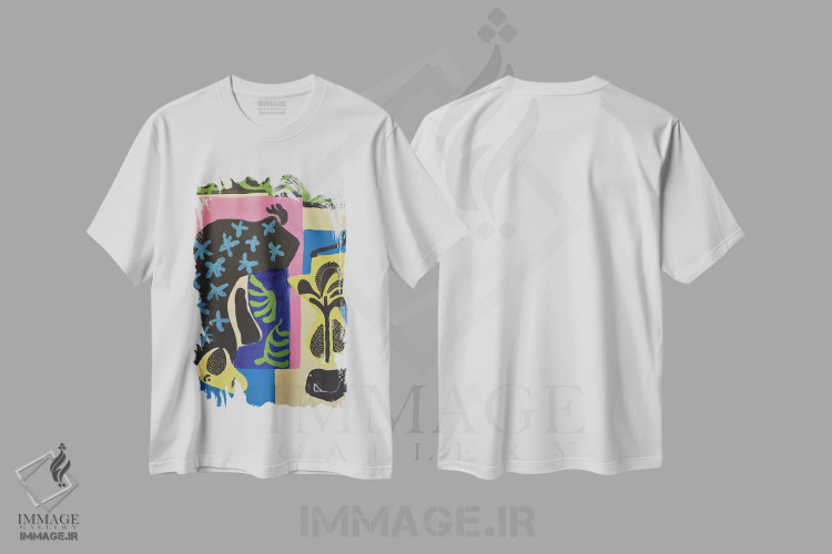 تیشرت سفید طرح دار کاغذ شماره ۹۱، هنر فاخر معاصر اثر فرانتیشک فلوریان | فروشگاه ایماژ