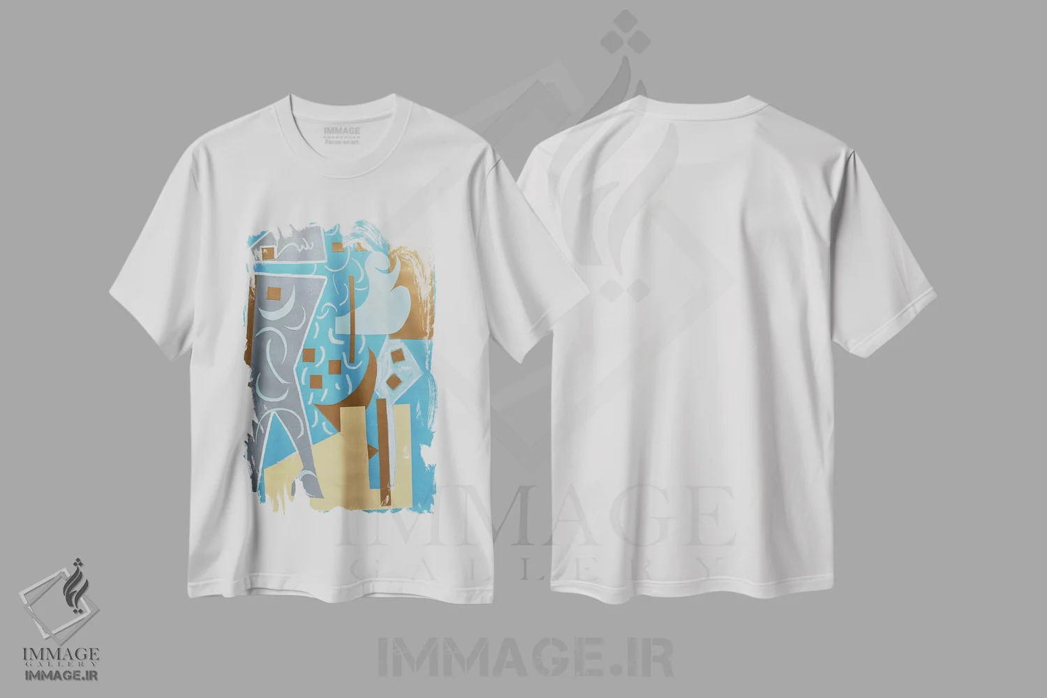 تیشرت سفید طرح دار طلایی اثر فرانتیشک فلوریان | فروشگاه ایماژ