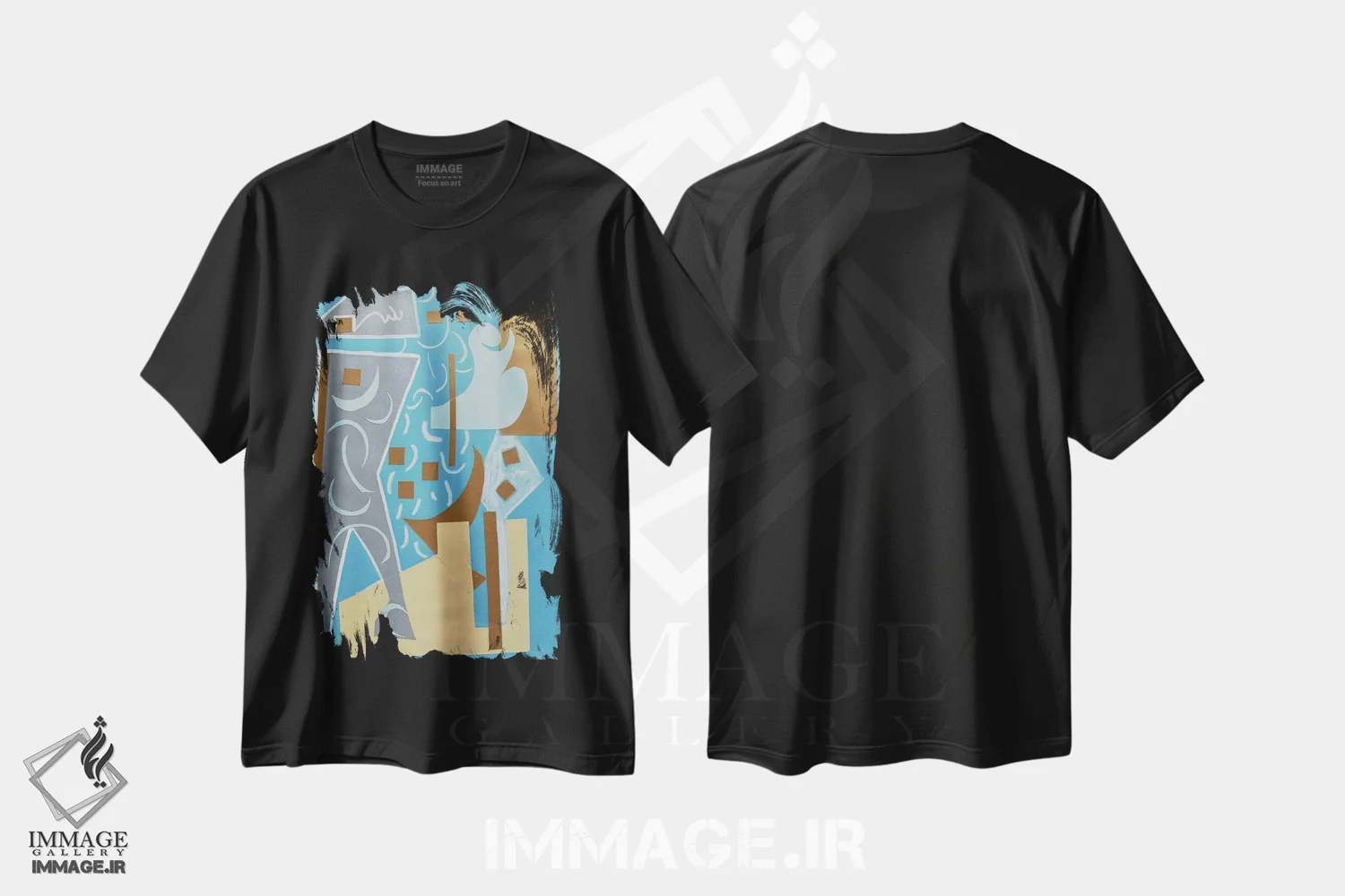 تیشرت مشکی طرح دار طلایی اثر فرانتیشک فلوریان | immage.ir