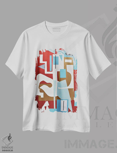 تیشرت سفید طرح دار طلایی شماره ۳ اثر فرانتیشک فلوریان | فروشگاه ایماژ