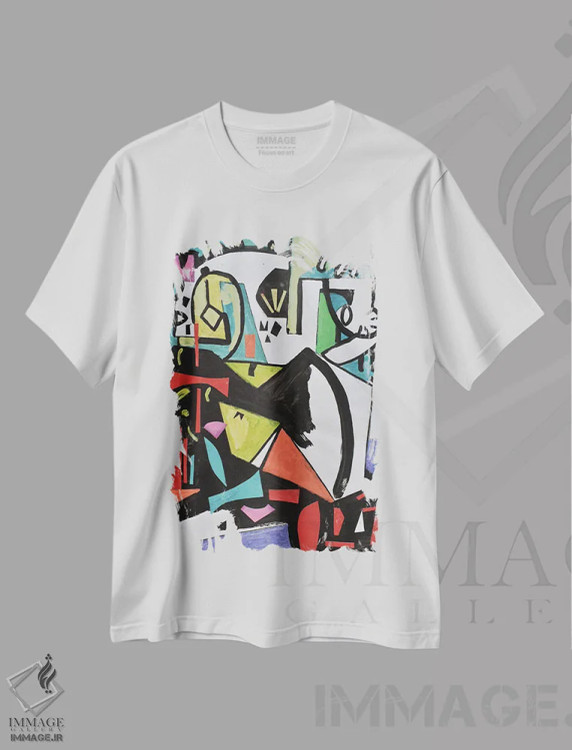 تیشرت سفید طرح دار دستیابی شماره ۲، هنر فاخر معاصر اثر فرانتیشک فلوریان | immage.ir