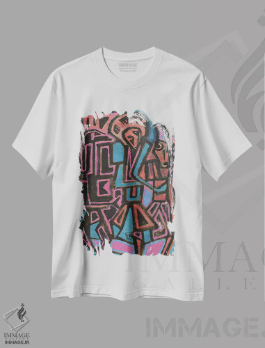 تیشرت سفید طرح دار اشکال، هنر فاخر معاصر اثر فرانتیشک فلوریان | فروشگاه ایماژ
