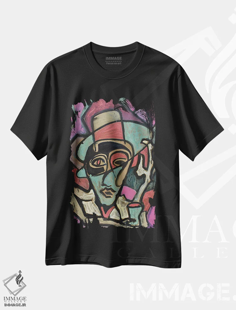 تیشرت مشکی طرح دار نوک کلاه، هنر فاخر معاصر اثر فرانتیشک فلوریان | immage.ir