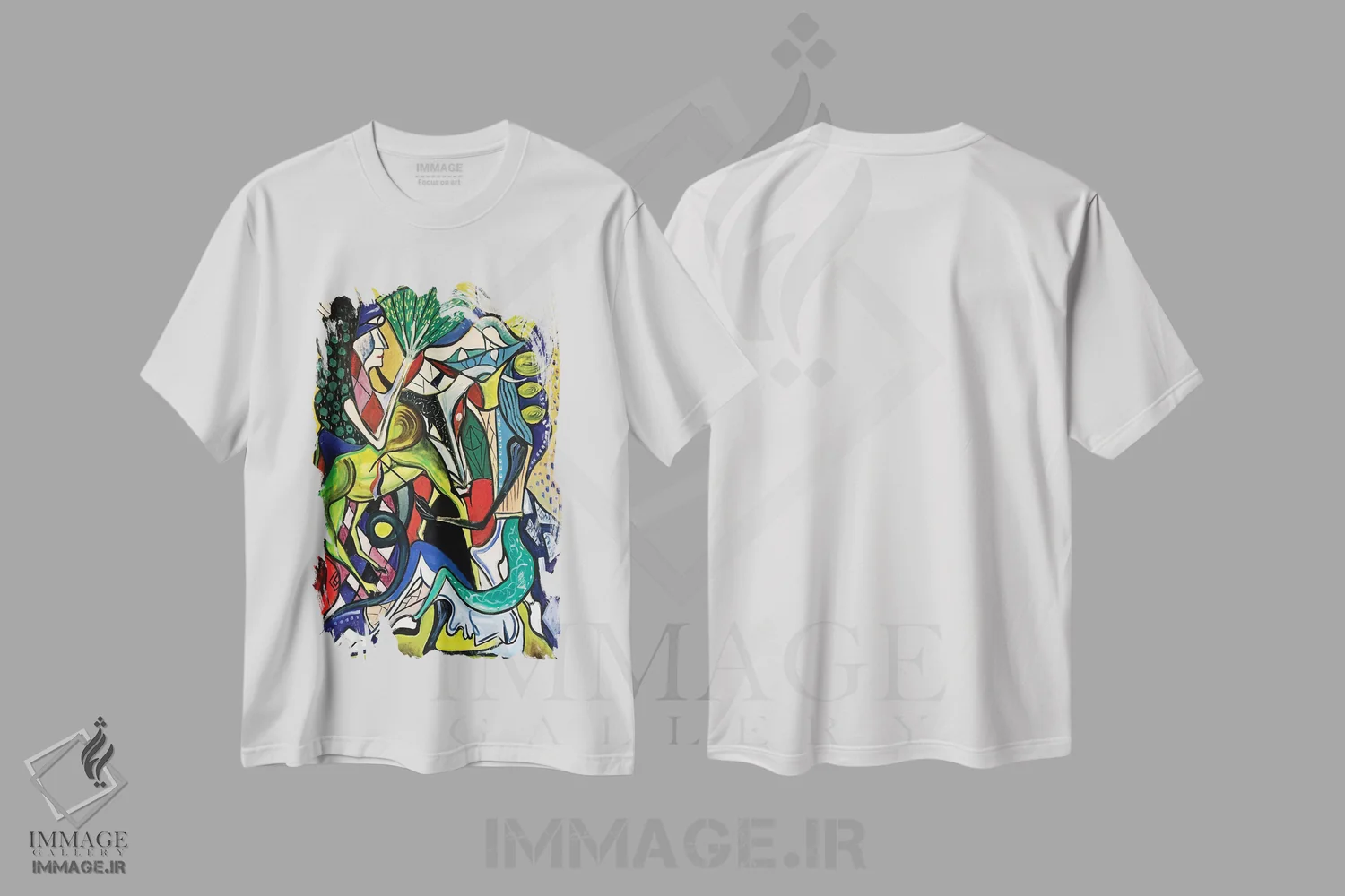 تیشرت سفید طرح دار آبستره فانکی شانزده، آبستره اثر فرانتیشک فلوریان | immage.ir