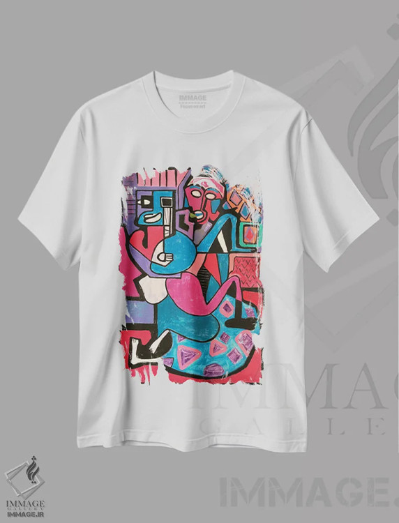 تیشرت سفید طرح دار آبستره اکسپرسیو شش، آبستره اثر فرانتیشک فلوریان | فروشگاه ایماژ