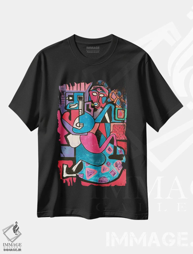 تیشرت مشکی طرح دار آبستره اکسپرسیو شش، آبستره اثر فرانتیشک فلوریان | immage.ir