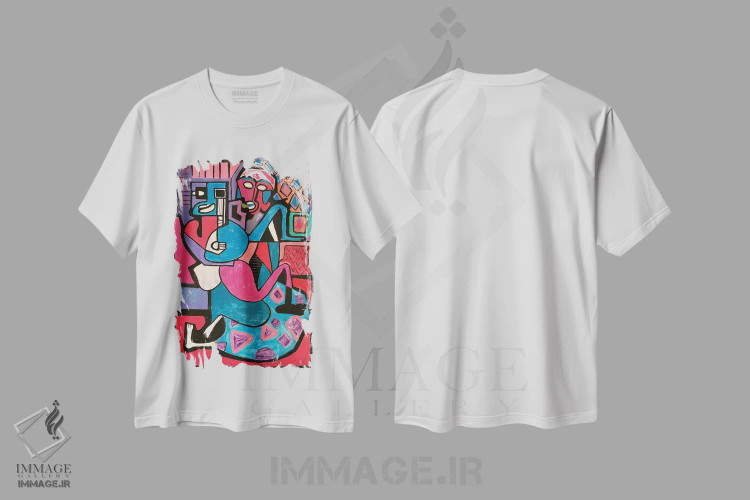 تیشرت سفید طرح دار آبستره اکسپرسیو شش، آبستره اثر فرانتیشک فلوریان | فروشگاه ایماژ