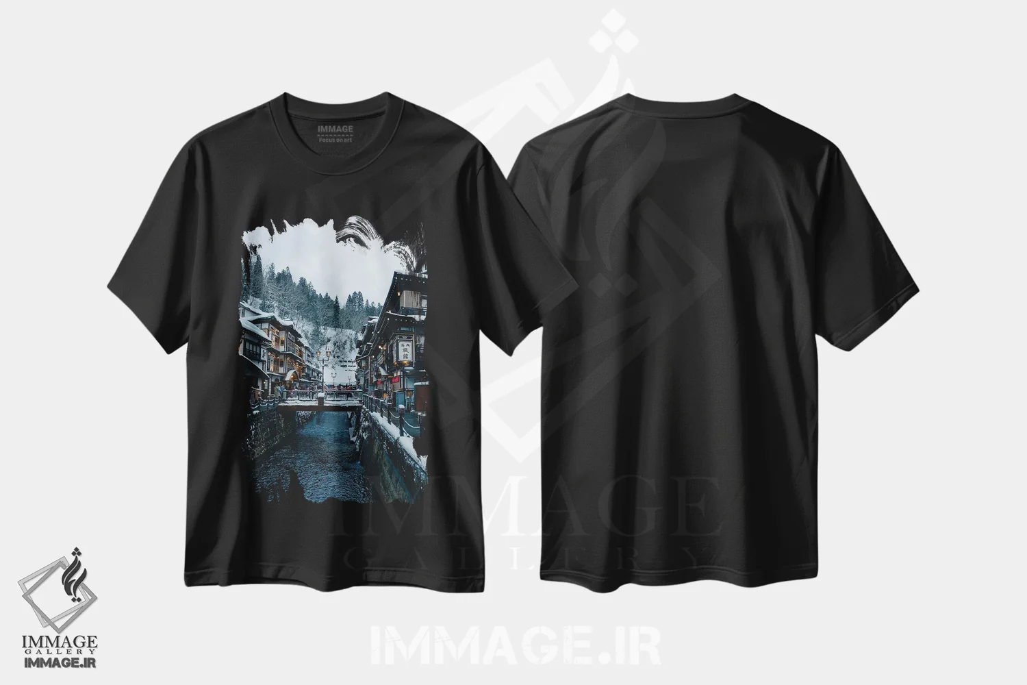 تیشرت مشکی طرح دار زمستان در ژاپن سه، مدیوم اثر فابیان فورتمن | فروشگاه ایماژ