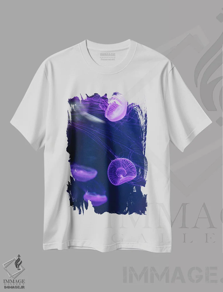 تیشرت سفید طرح دار عروس دریایی سه، مدیوم اثر فابیان فورتمن | immage.ir