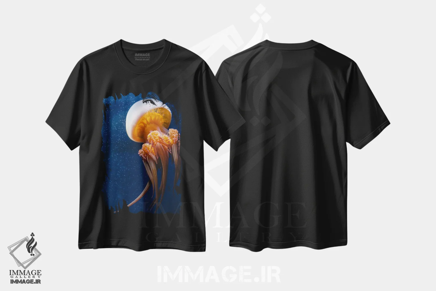تیشرت مشکی طرح دار عروس دریایی یک، مدیوم اثر فابیان فورتمن | immage.ir
