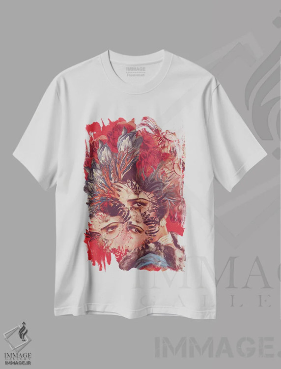 تیشرت سفید طرح دار بیبه، دکوراسیون جایگزین اثر اف اف او آرت | فروشگاه ایماژ