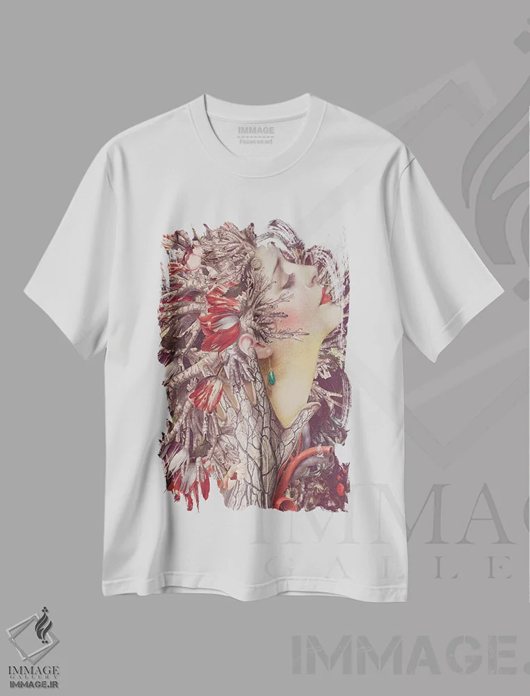 تیشرت سفید طرح دار دم کشیدن، دکوراسیون جایگزین اثر اف اف او آرت | immage.ir