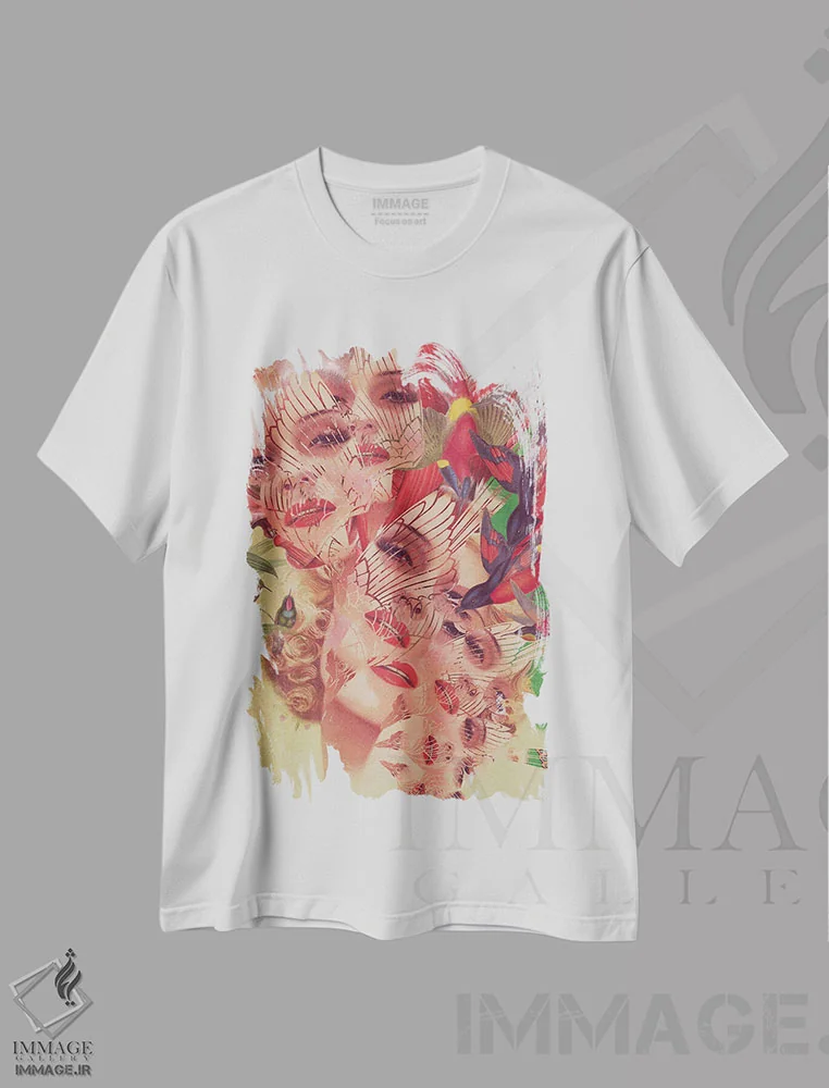 تیشرت سفید طرح دار آنا، دکوراسیون جایگزین اثر اف اف او آرت | immage.ir