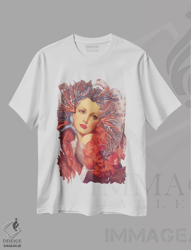 تیشرت سفید طرح دار هسته، دکوراسیون جایگزین اثر اف اف او آرت | immage.ir