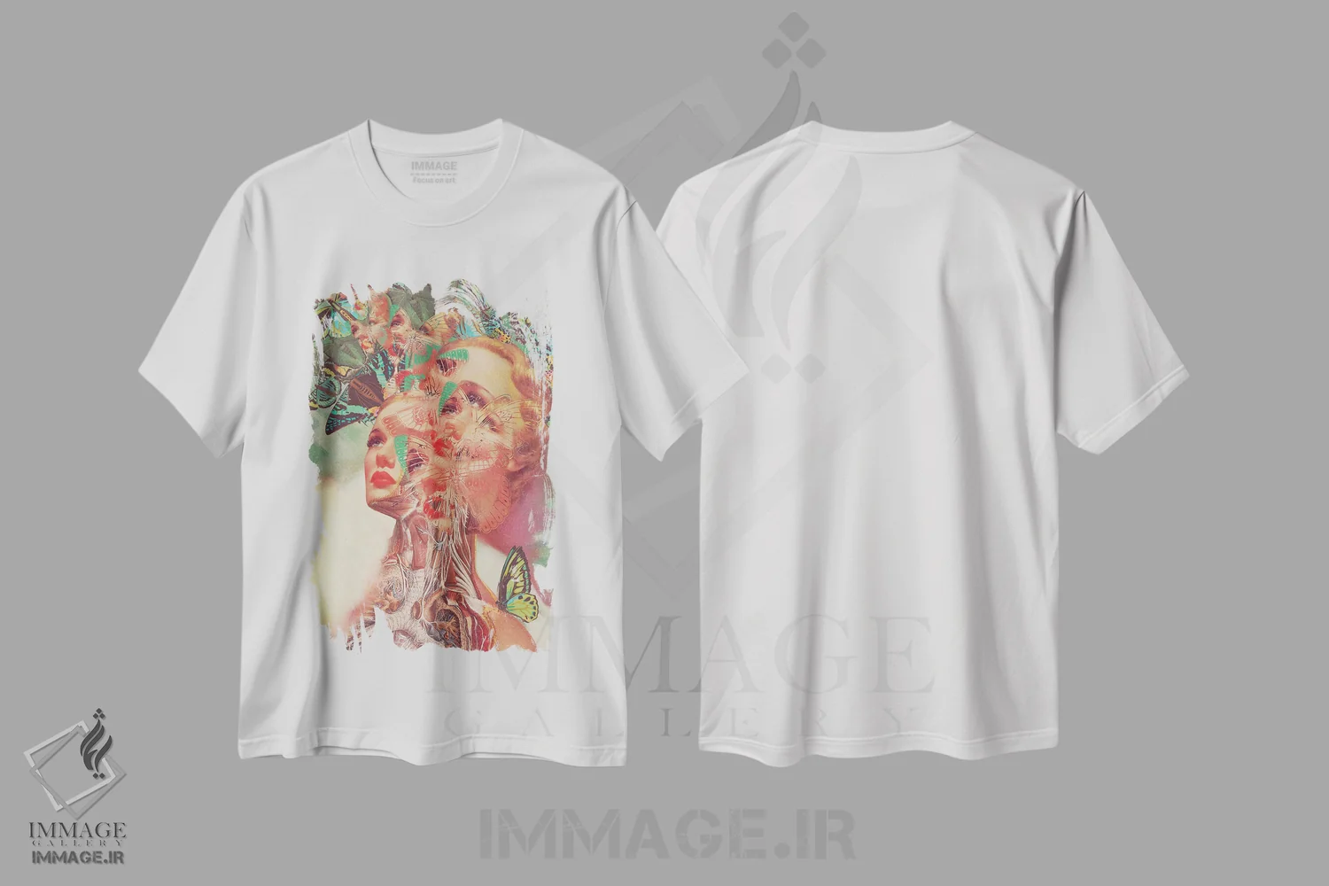 تیشرت سفید طرح دار فرانسس، دکوراسیون جایگزین اثر اف اف او آرت | فروشگاه ایماژ