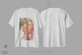 تیشرت سفید طرح دار فرانسس، دکوراسیون جایگزین اثر اف اف او آرت | فروشگاه ایماژ