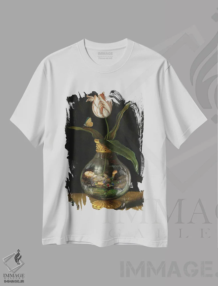 تیشرت سفید طرح دار الهه اثیری، دکوراسیون جایگزین اثر اف اف او آرت | immage.ir