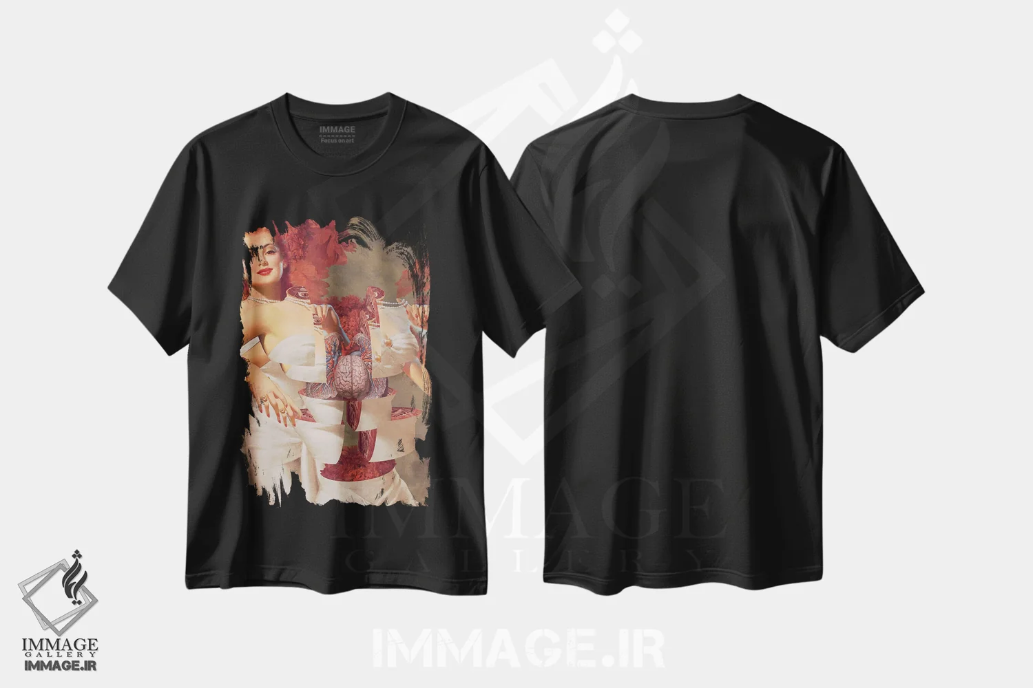 تیشرت مشکی طرح دار ذهن منطقی، دکوراسیون جایگزین اثر اف اف او آرت | immage.ir