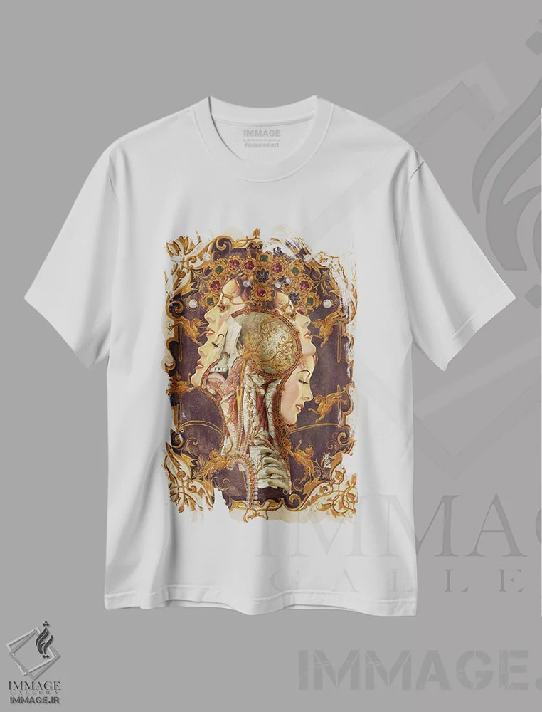 تیشرت سفید طرح دار شکوه ۲، دکوراسیون جایگزین اثر اف اف او آرت | فروشگاه ایماژ