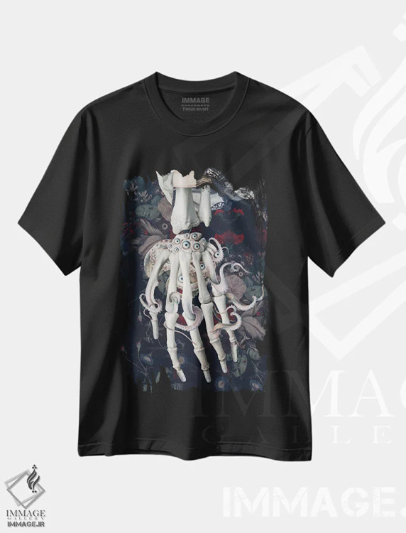تیشرت مشکی طرح دار چشم زخم، دکوراسیون جایگزین اثر اف اف او آرت | immage.ir