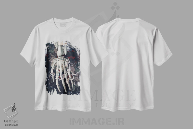 تیشرت سفید طرح دار چشم زخم، دکوراسیون جایگزین اثر اف اف او آرت | فروشگاه ایماژ