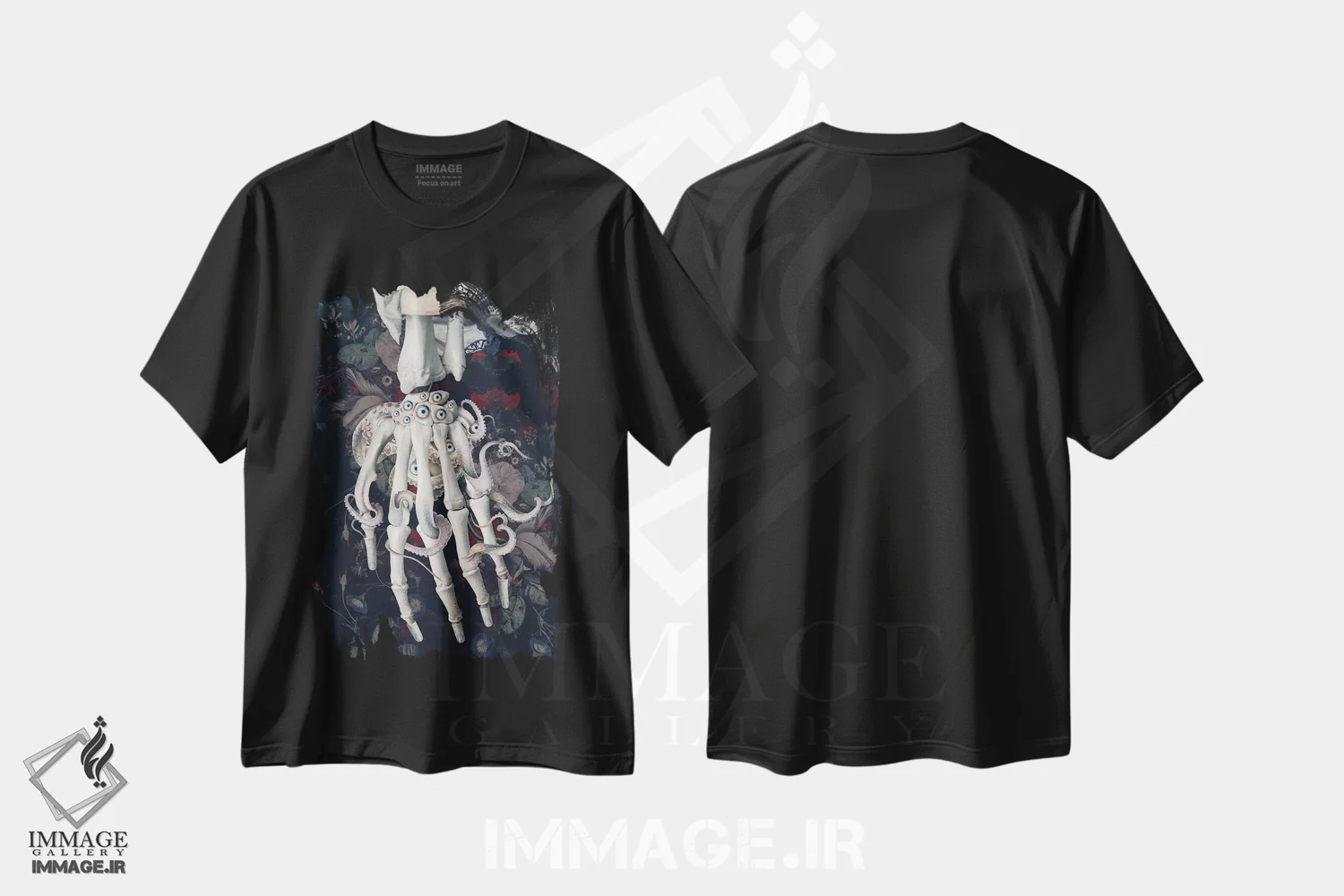 تیشرت مشکی طرح دار چشم زخم، دکوراسیون جایگزین اثر اف اف او آرت | immage.ir