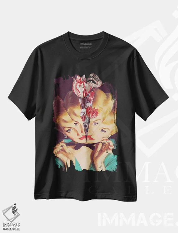 تیشرت مشکی طرح دار شهود، دکوراسیون جایگزین اثر اف اف او آرت | فروشگاه ایماژ