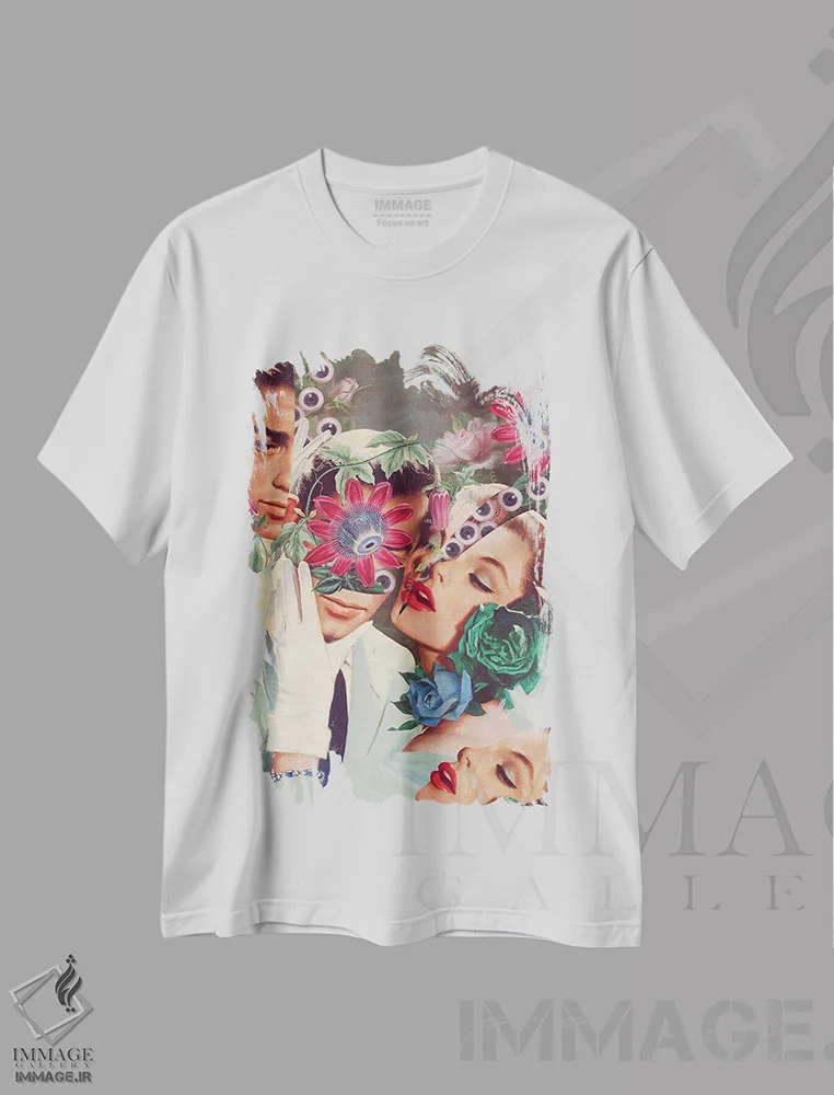 تیشرت سفید طرح دار پاسیفلورا، دکوراسیون جایگزین اثر اف اف او آرت | immage.ir