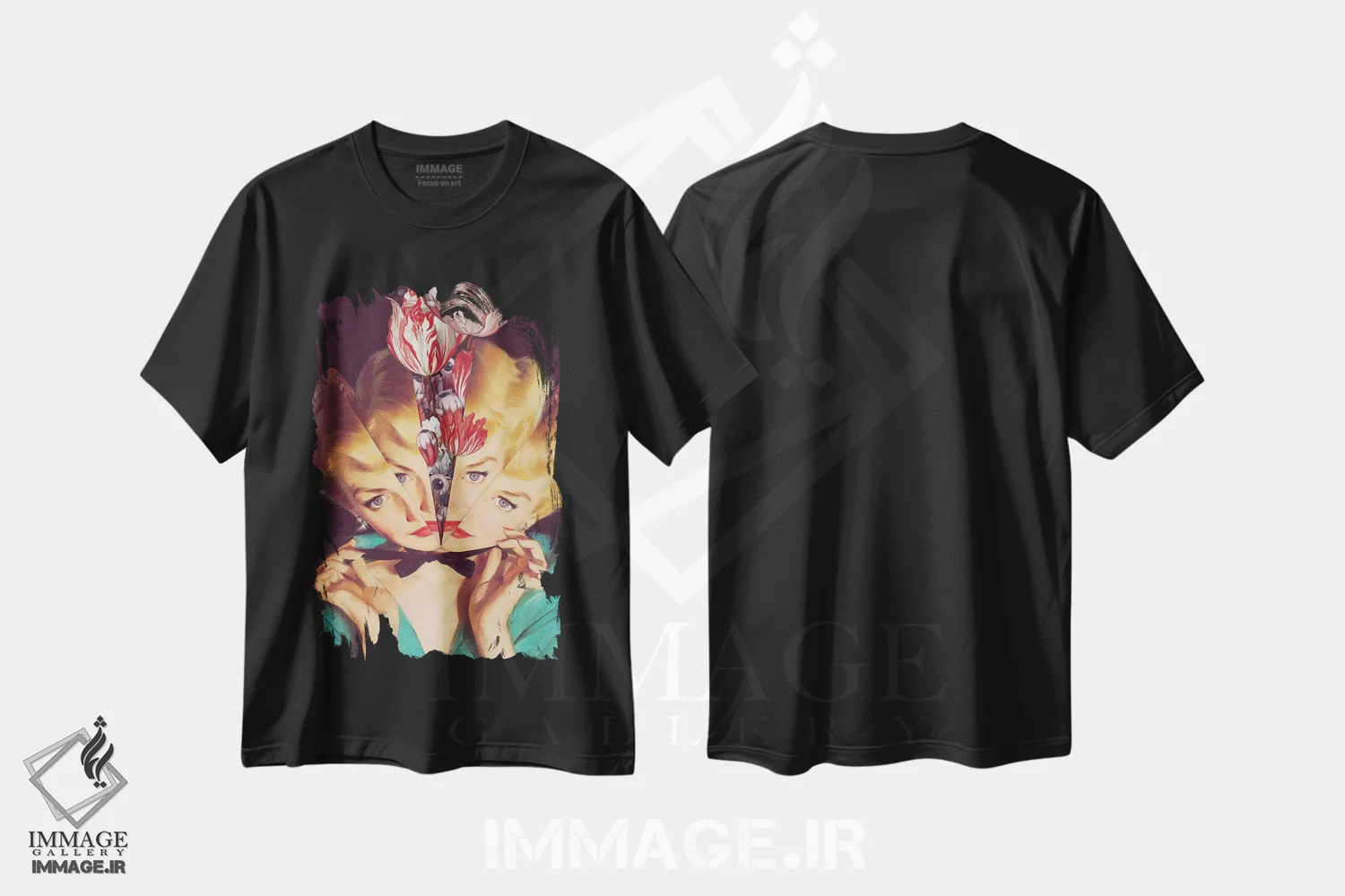 تیشرت مشکی طرح دار شهود، دکوراسیون جایگزین اثر اف اف او آرت | فروشگاه ایماژ