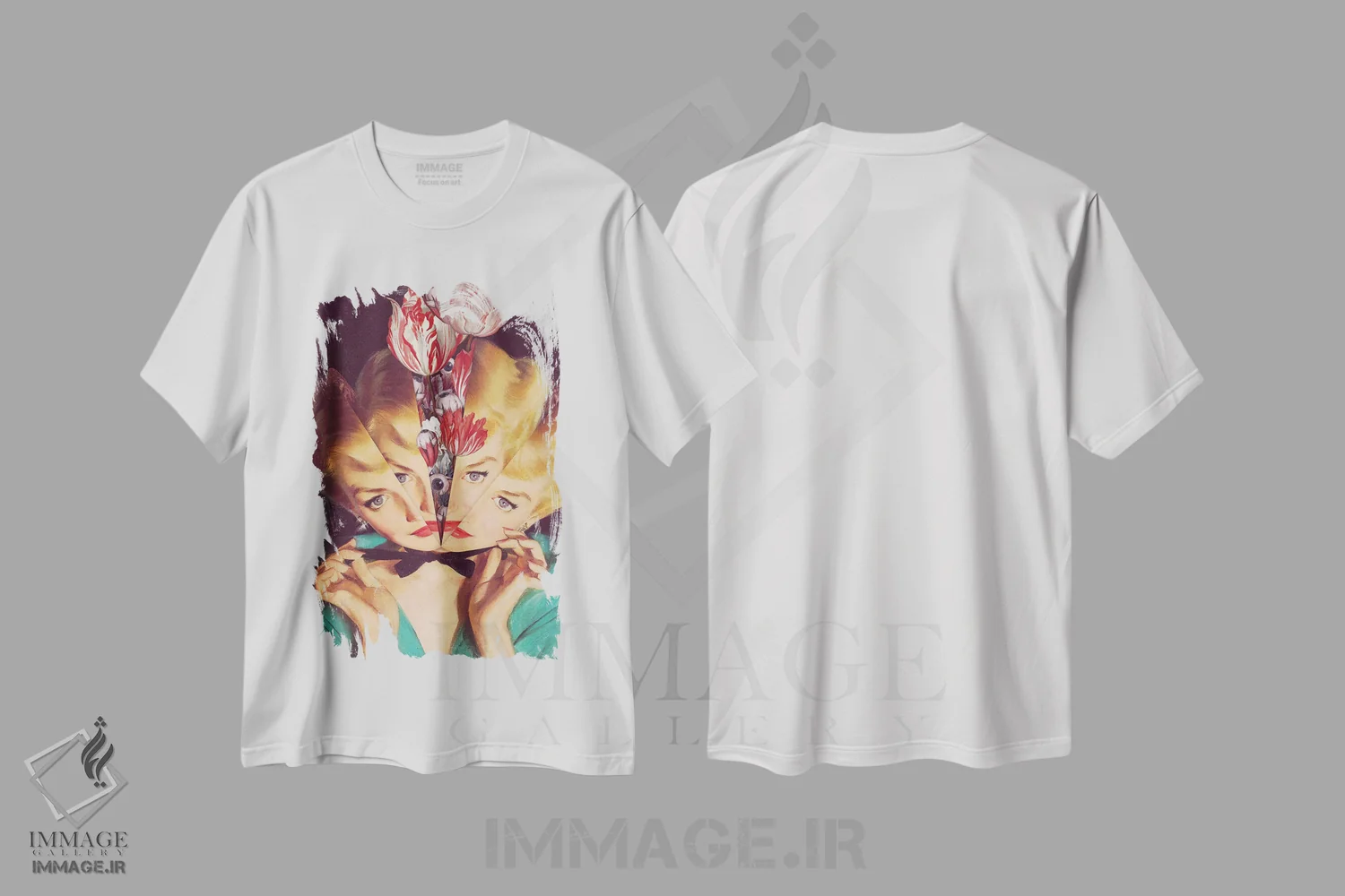 تیشرت سفید طرح دار شهود، دکوراسیون جایگزین اثر اف اف او آرت | immage.ir