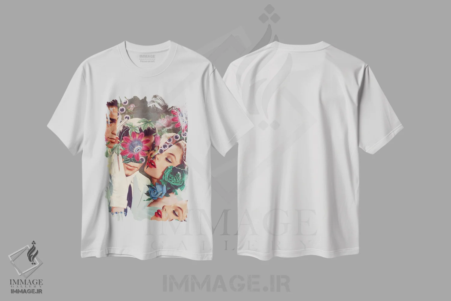 تیشرت سفید طرح دار پاسیفلورا، دکوراسیون جایگزین اثر اف اف او آرت | immage.ir