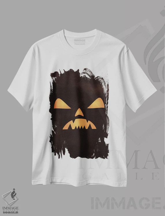 تیشرت سفید طرح دار کابوس فانوس جک اُ لنتِرن، هنر دیجیتال اثر فایو بای فایو کالکتیو | فروشگاه ایماژ