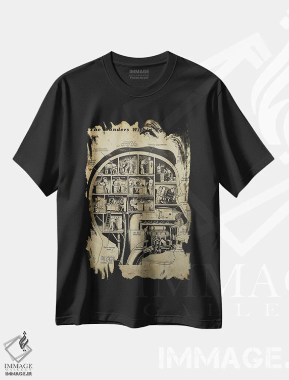 تیشرت مشکی طرح دار شگفتی های درون ذهنت، هنر دیجیتال اثر فیشرکرافت | immage.ir